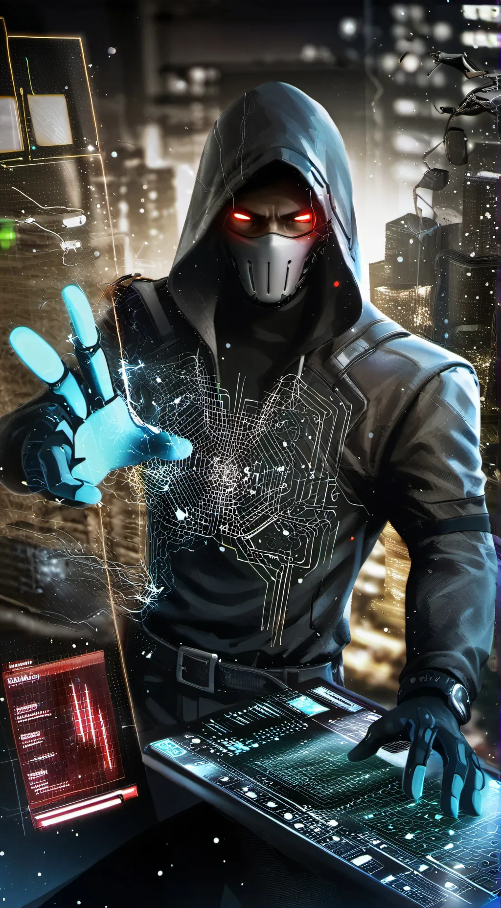 ai character: Hacker background