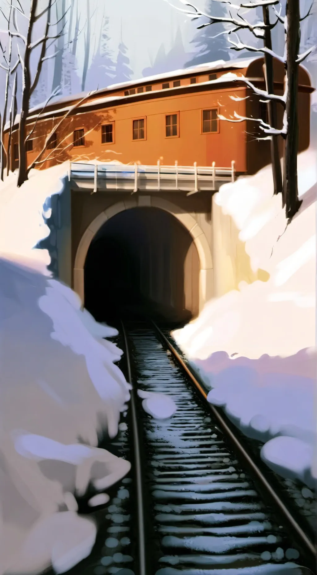 ai character: túnel de nieve background