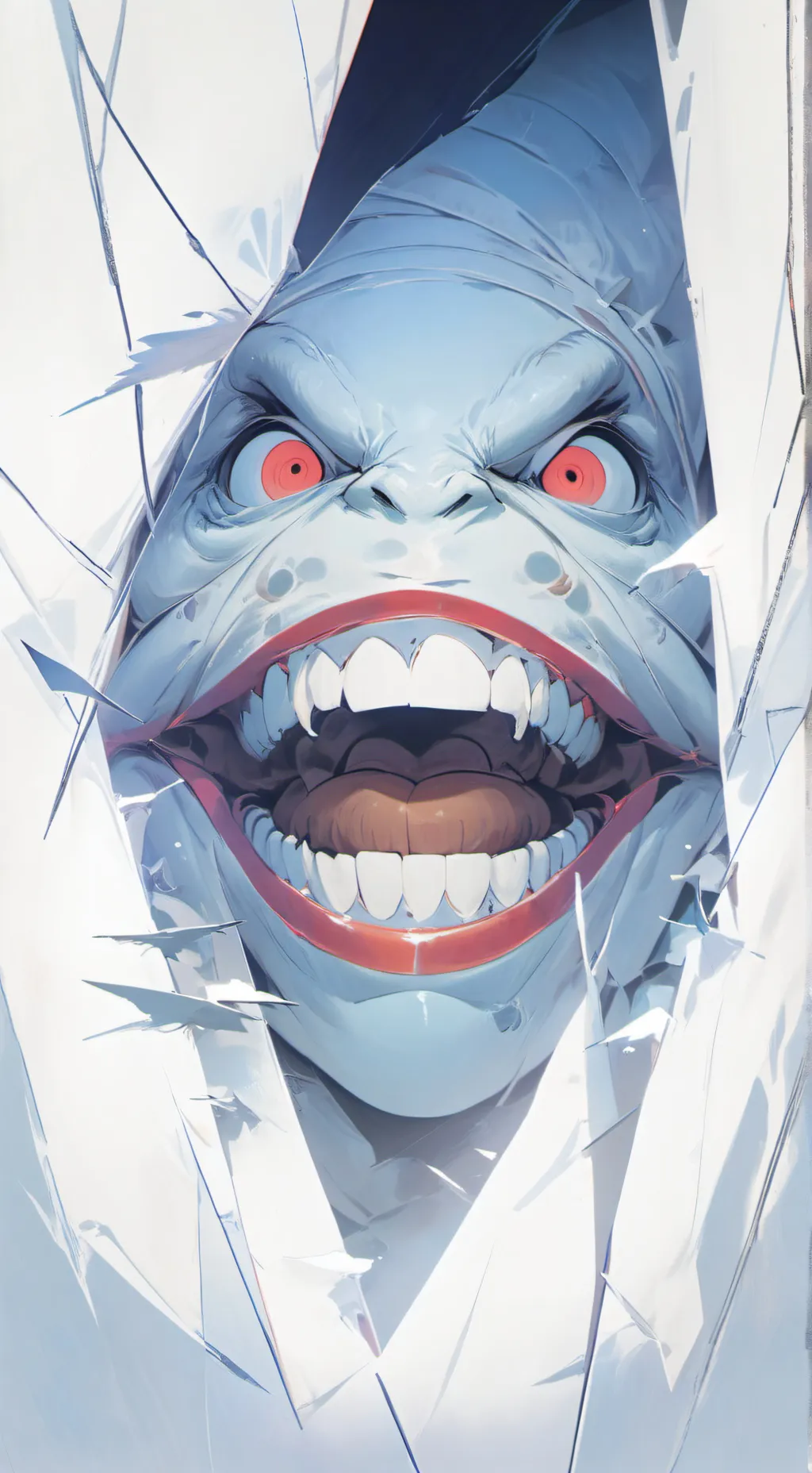 ai character: glitch letter background