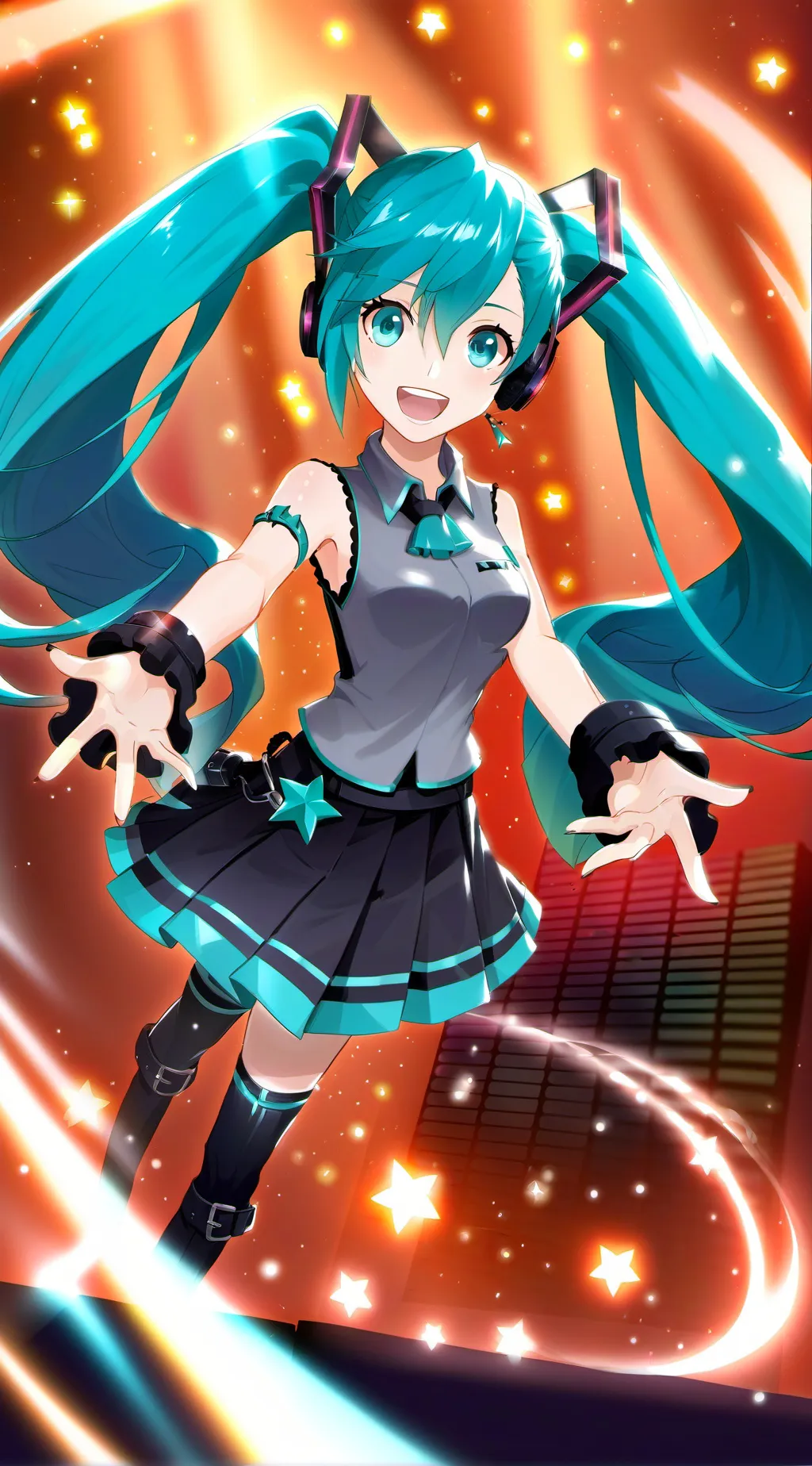 ai character: Hatsune Miku  background