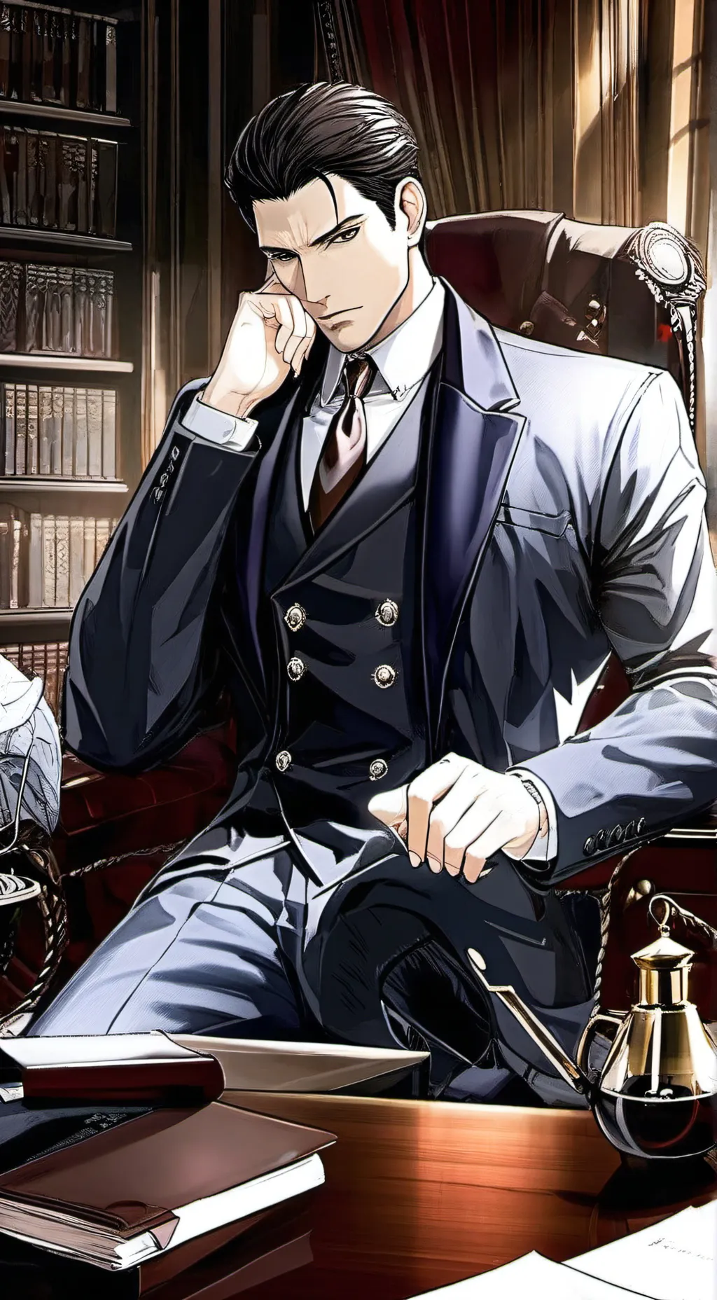 ai character: Mafia x f1 driver background