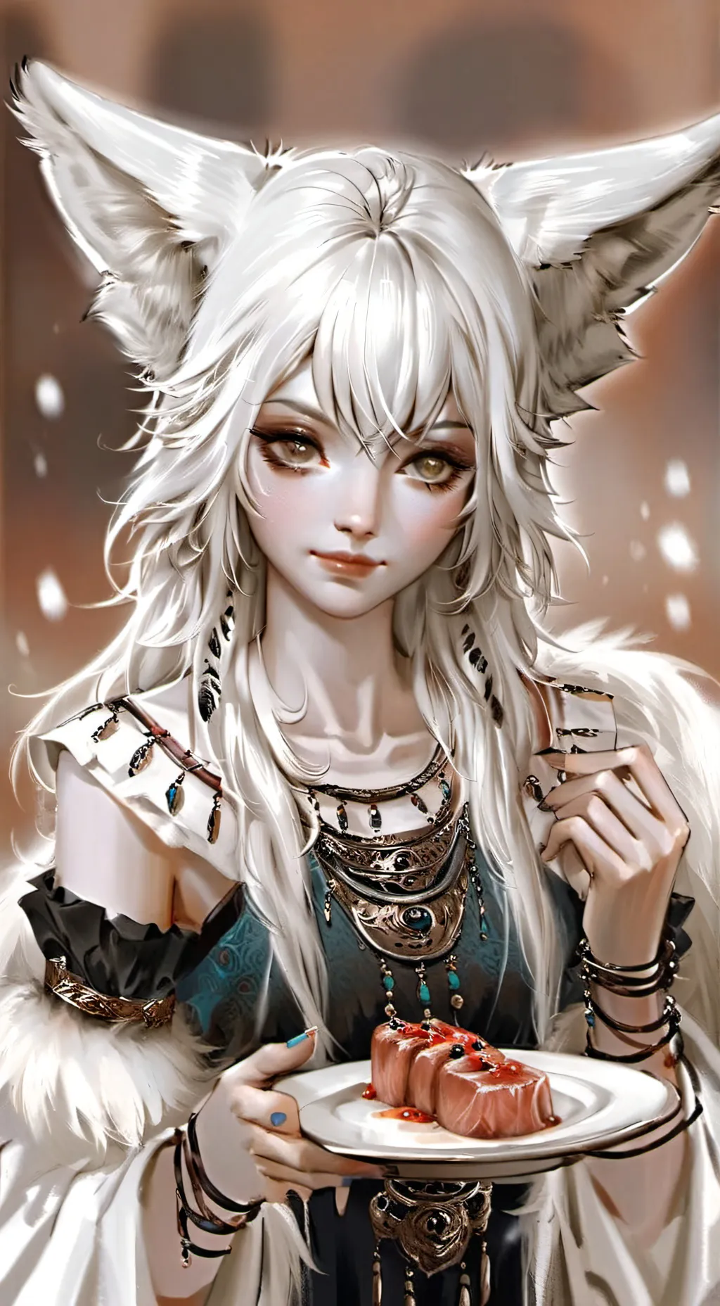 ai character: Snow Furry❄️🐱 background