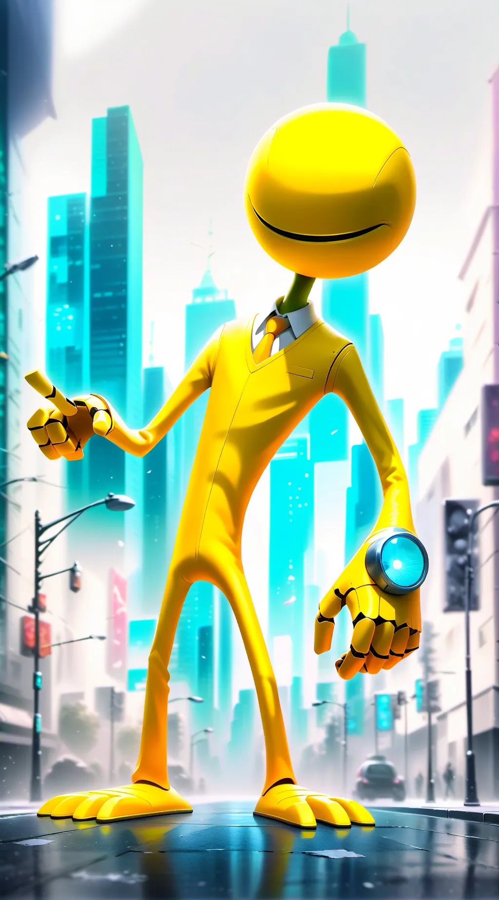 ai character: Yellow background