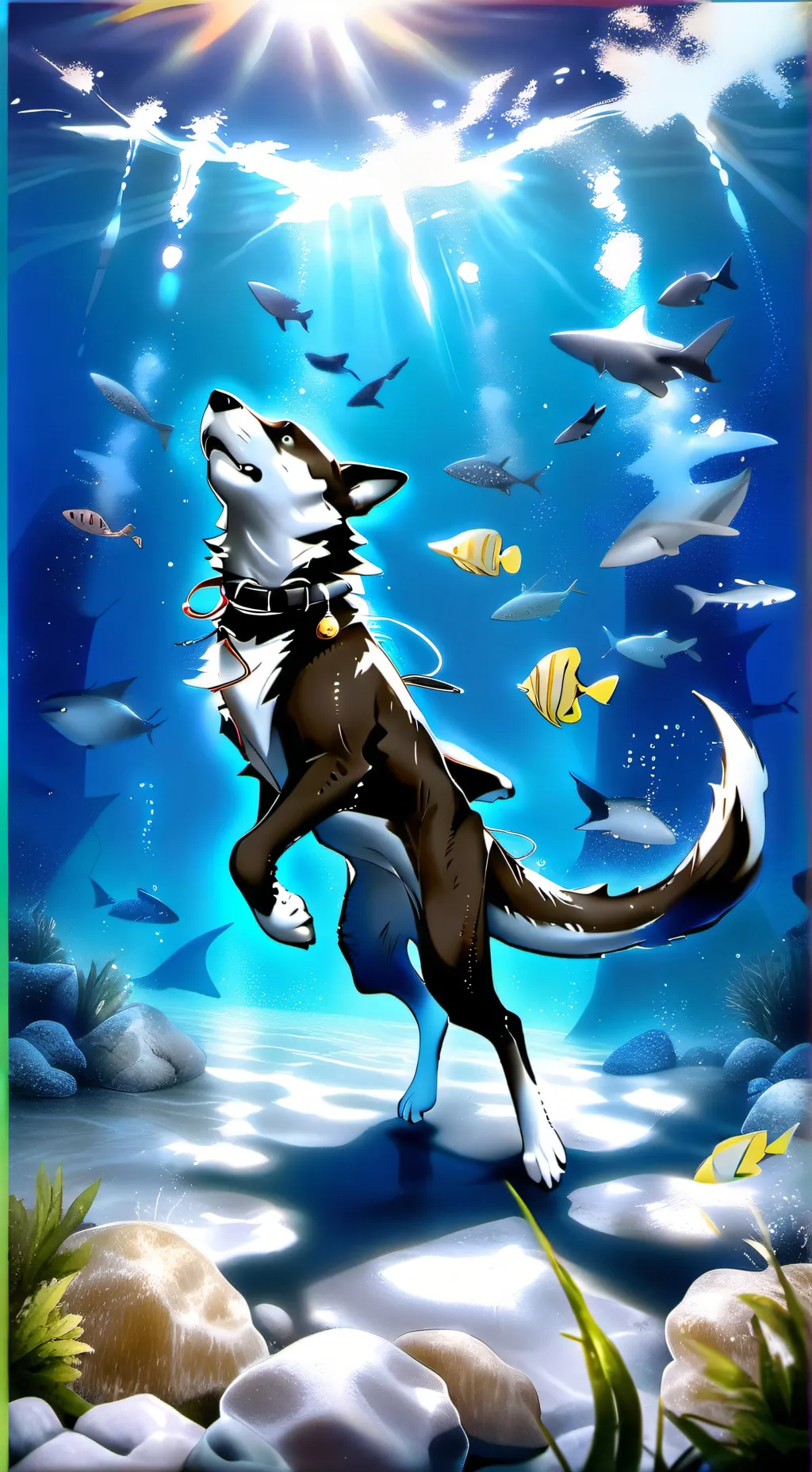 ai character: perro tiburón background