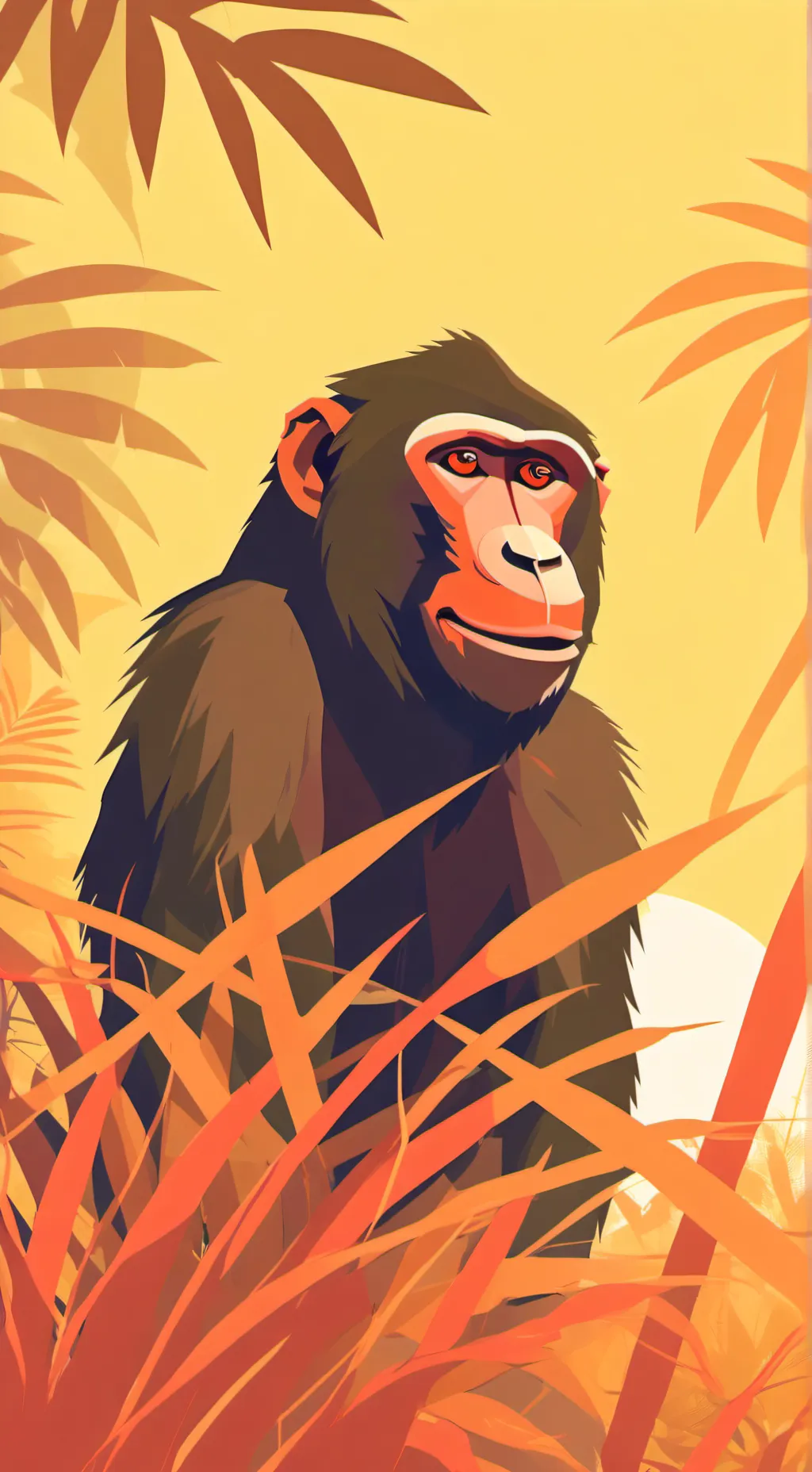 ai character: scary baboon 6 background