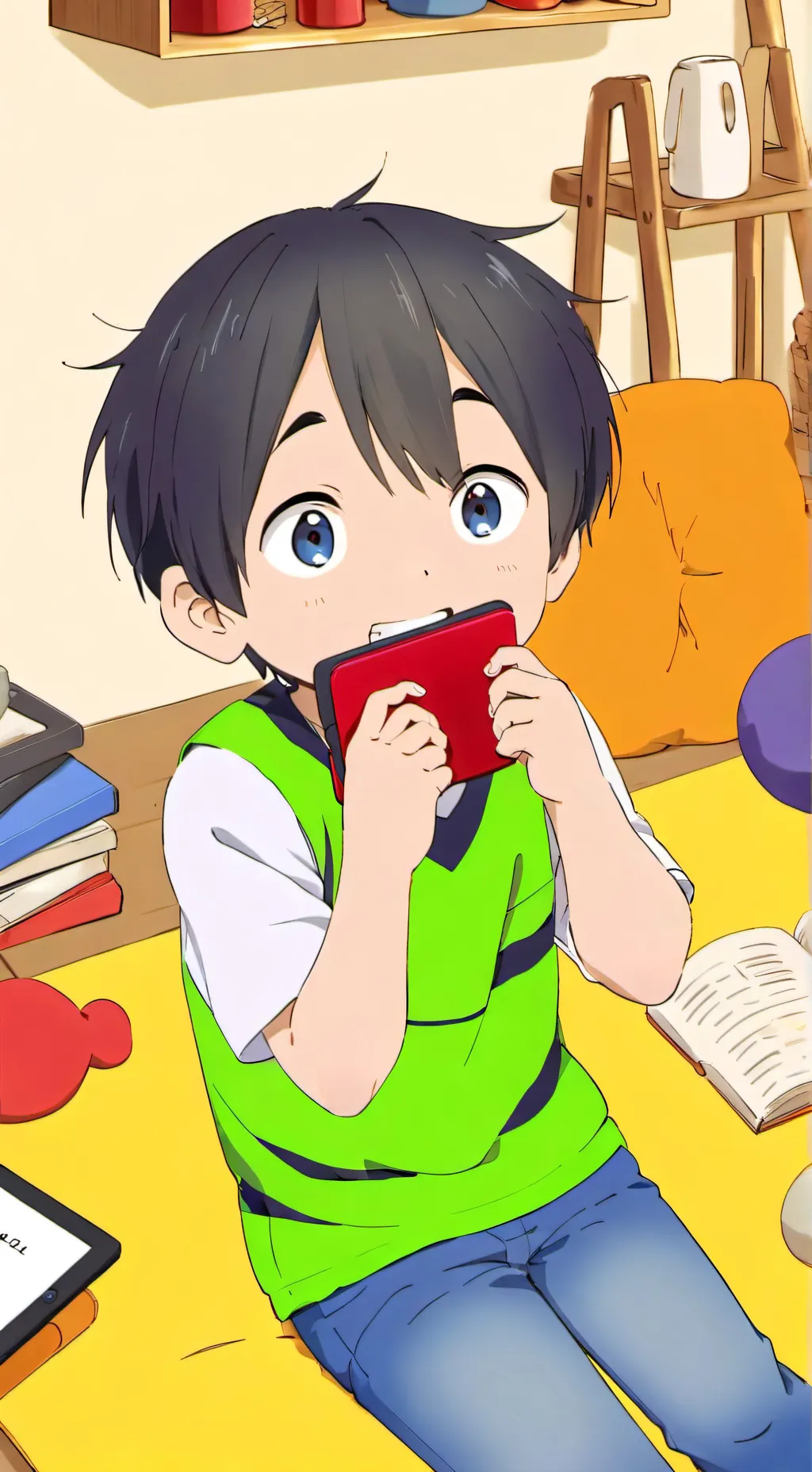 ai character: Brainrot kid  background