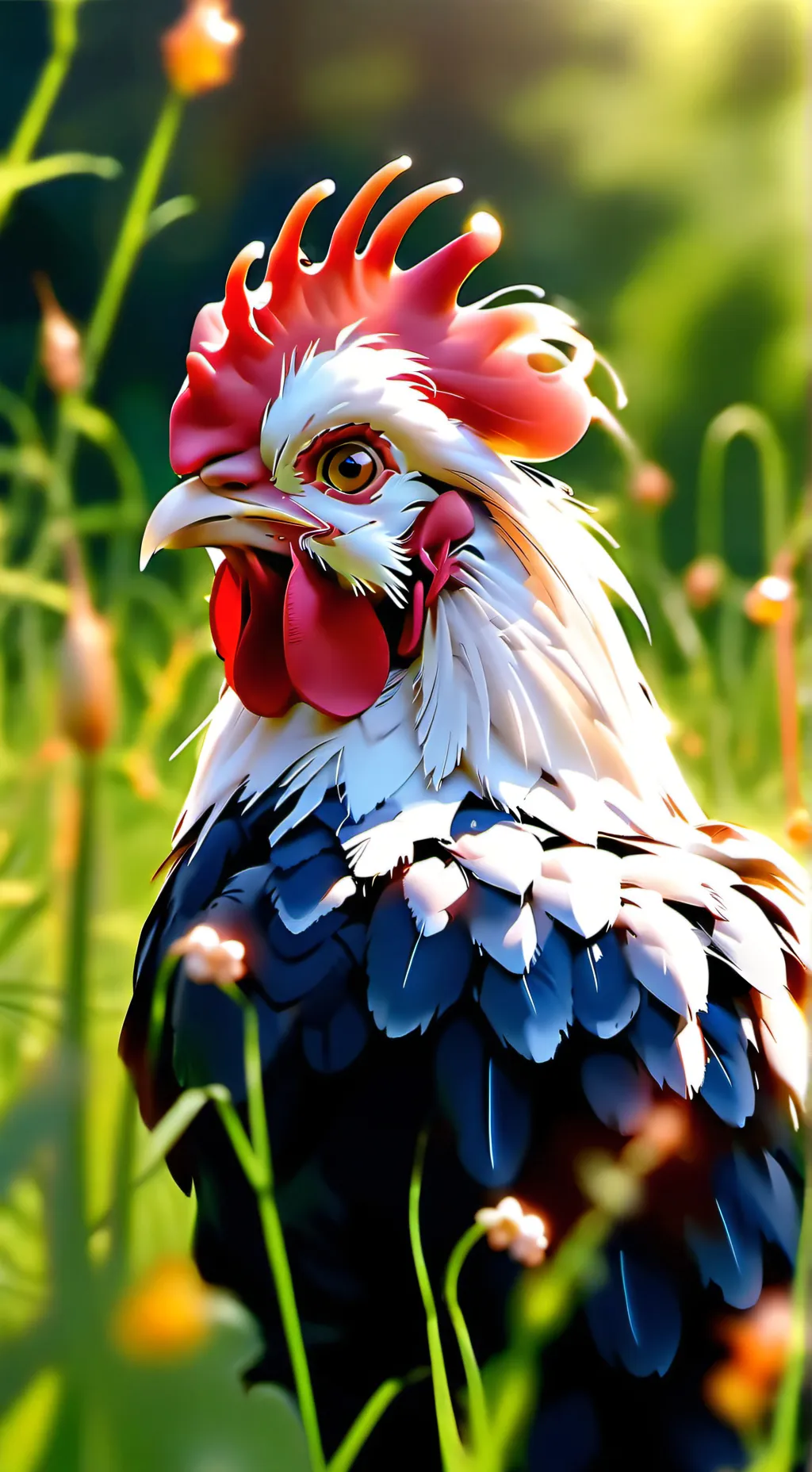 ai character: kickn chicken background