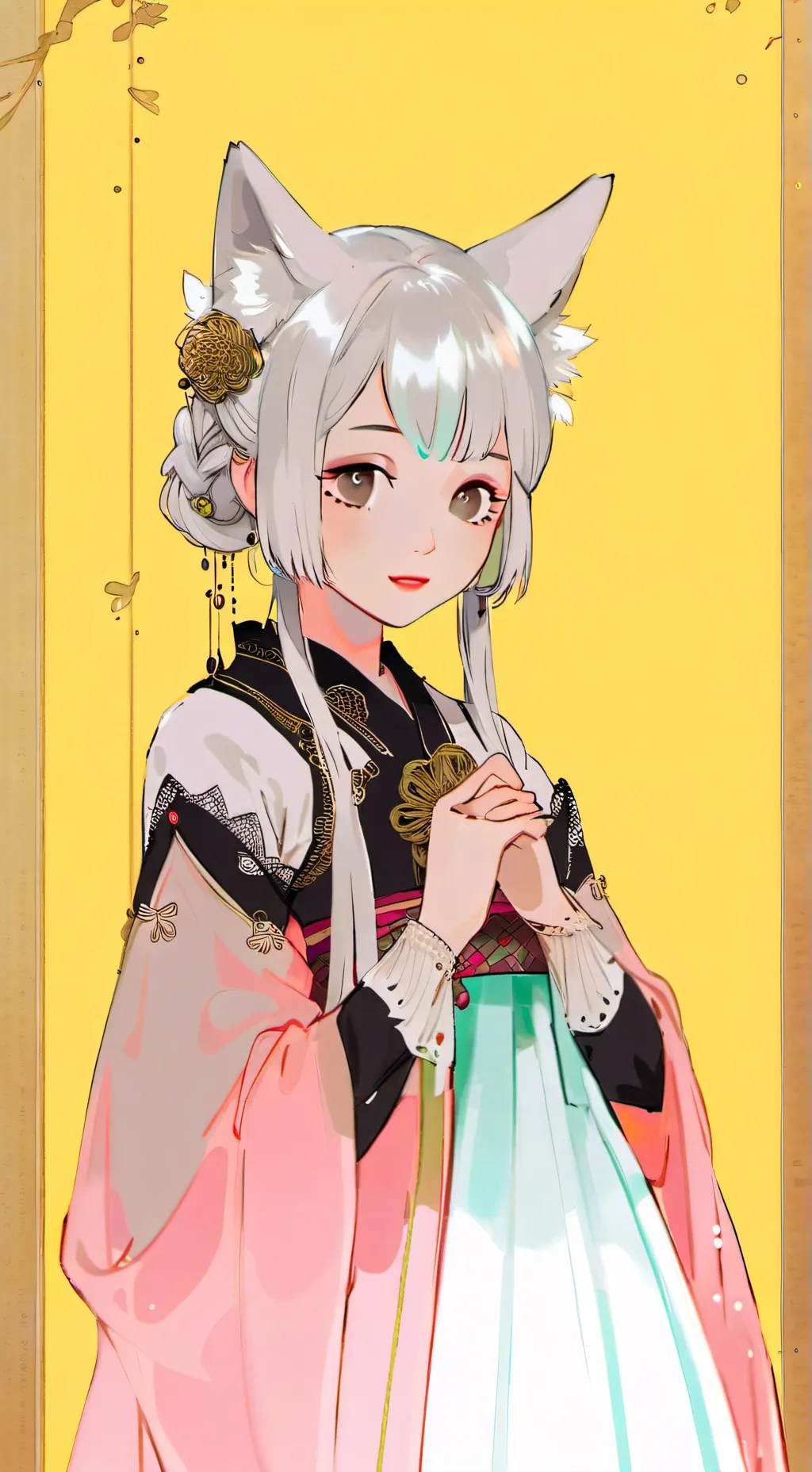 ai character: Uwu cat girl  background