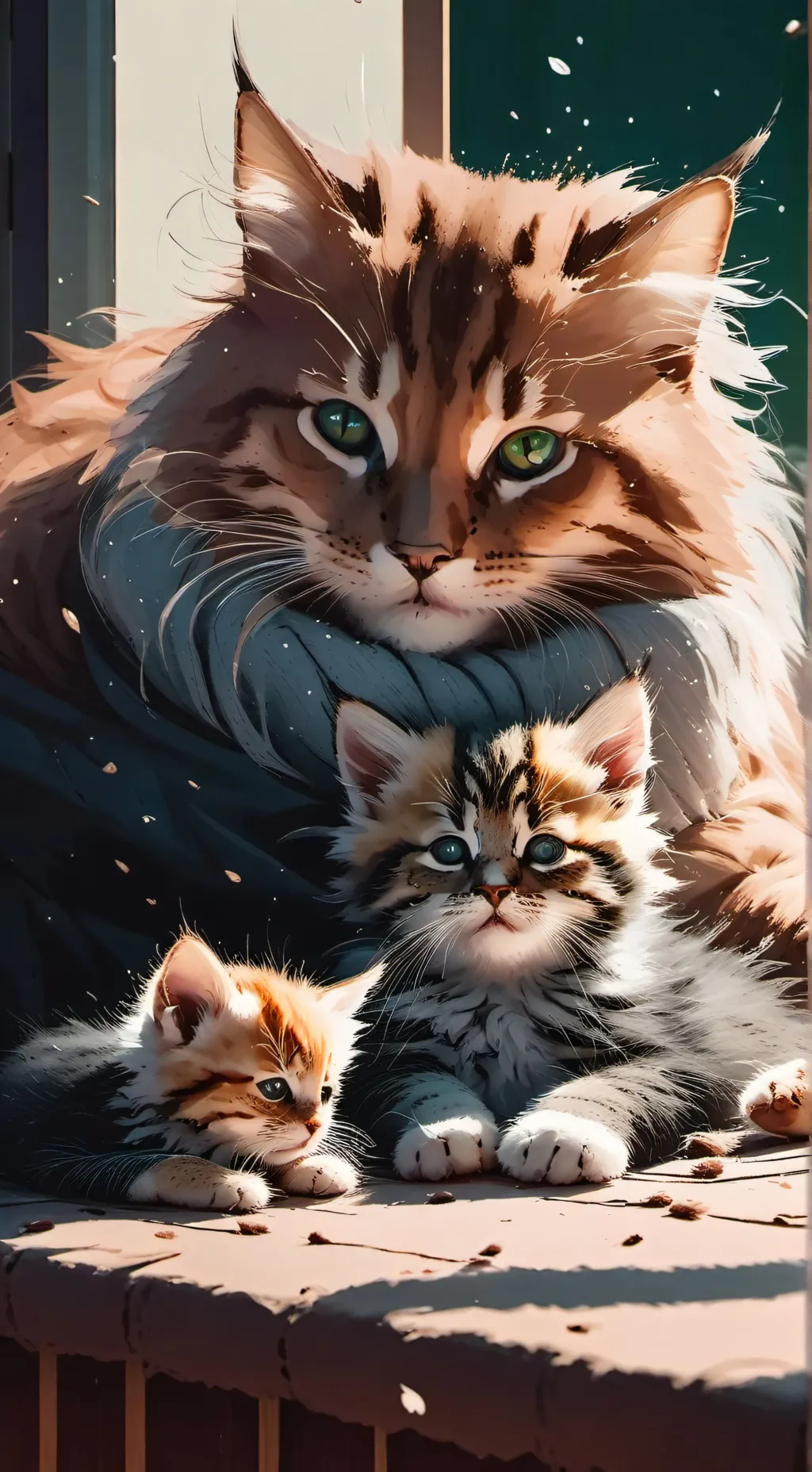 ai character: mama cat background