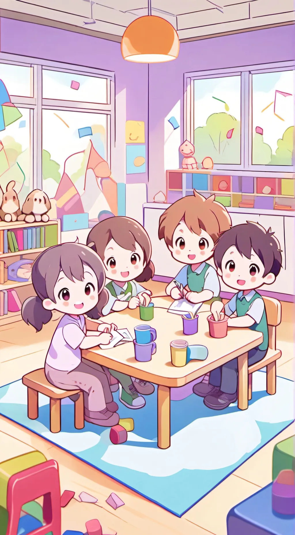 ai character: kindergarten  background