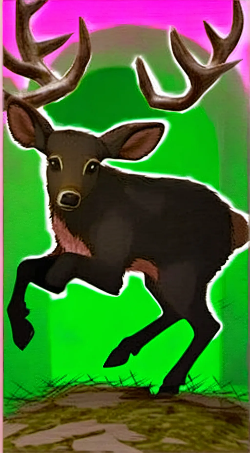 ai character: the deer is hurt background