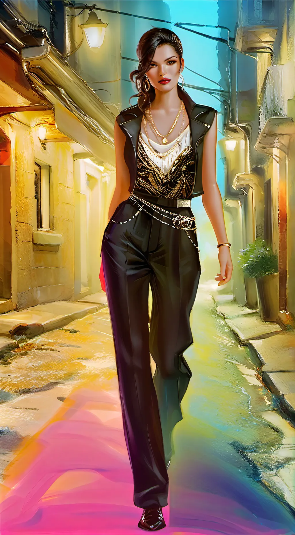 ai character: fille  background