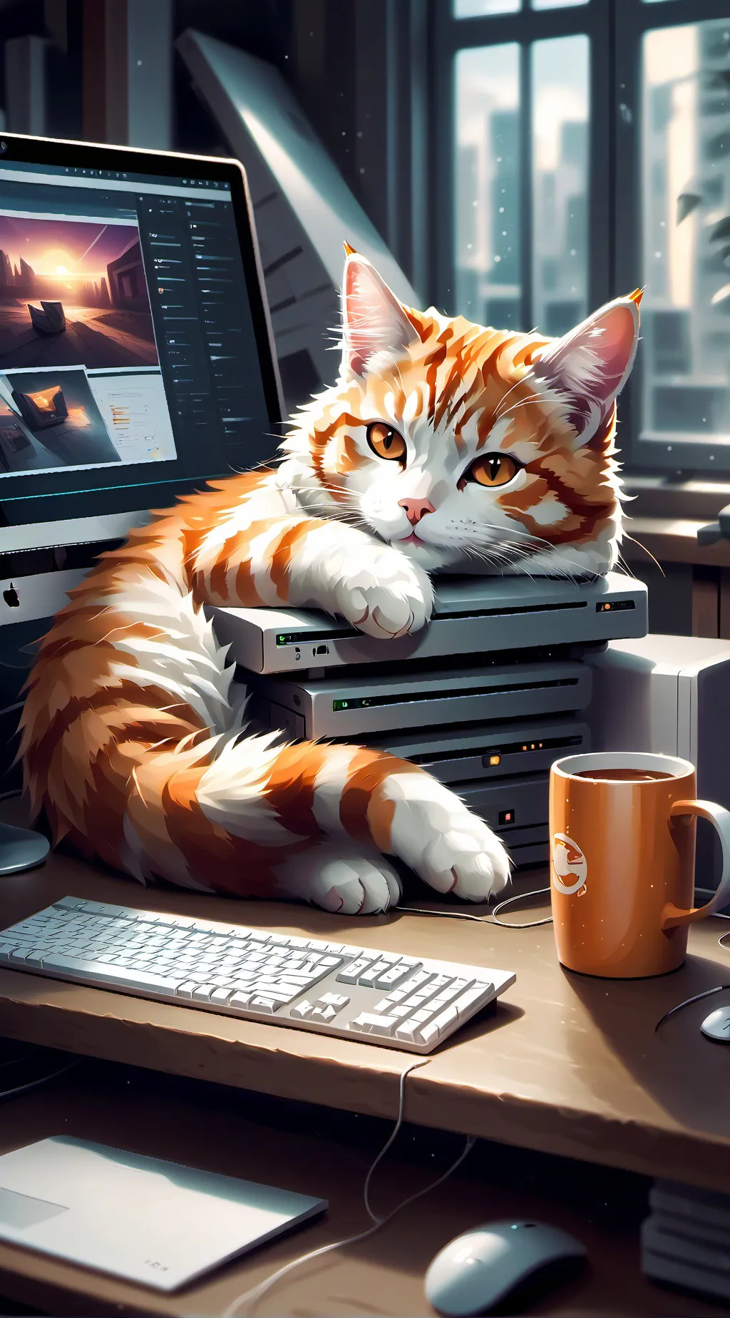 ai character: Glitch recreation background