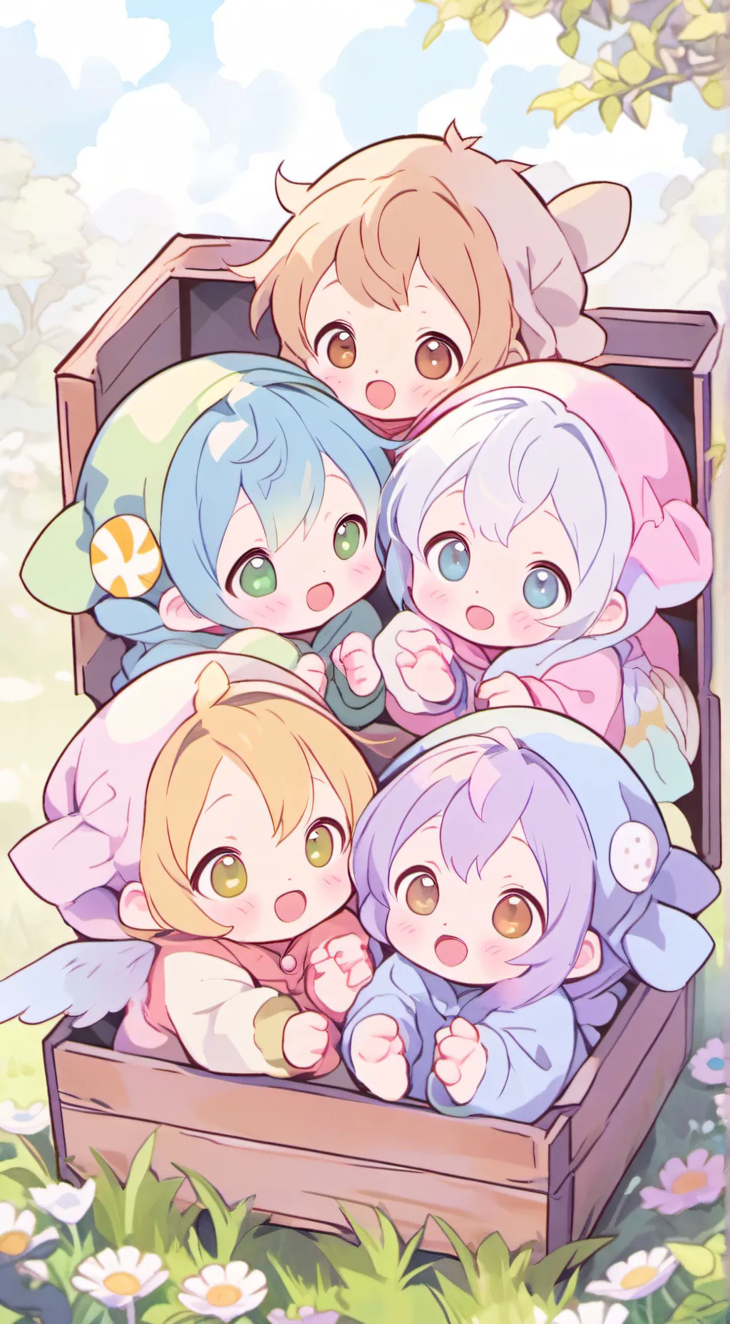 ai character: Rainbow a babies background