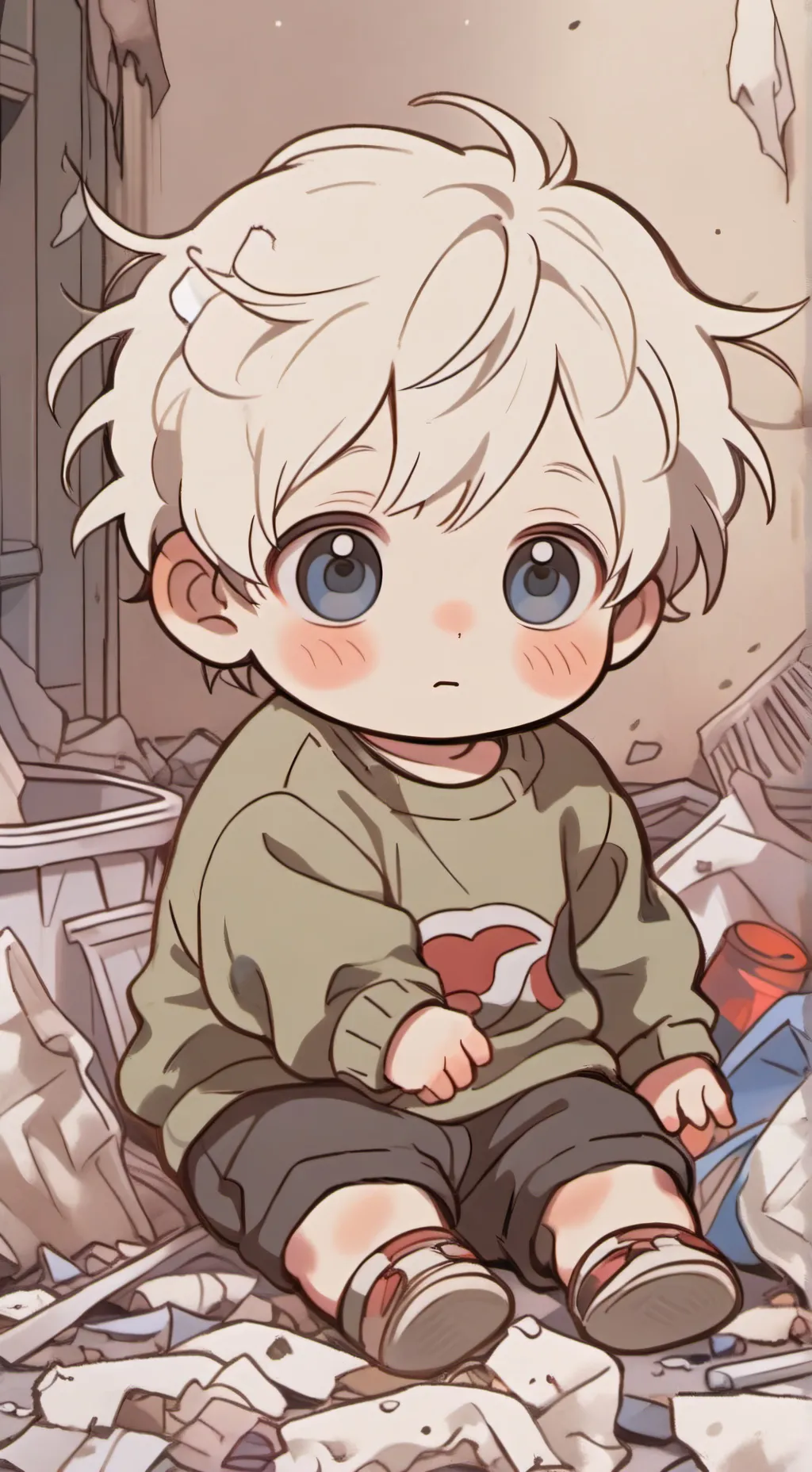 ai character: trash baby background