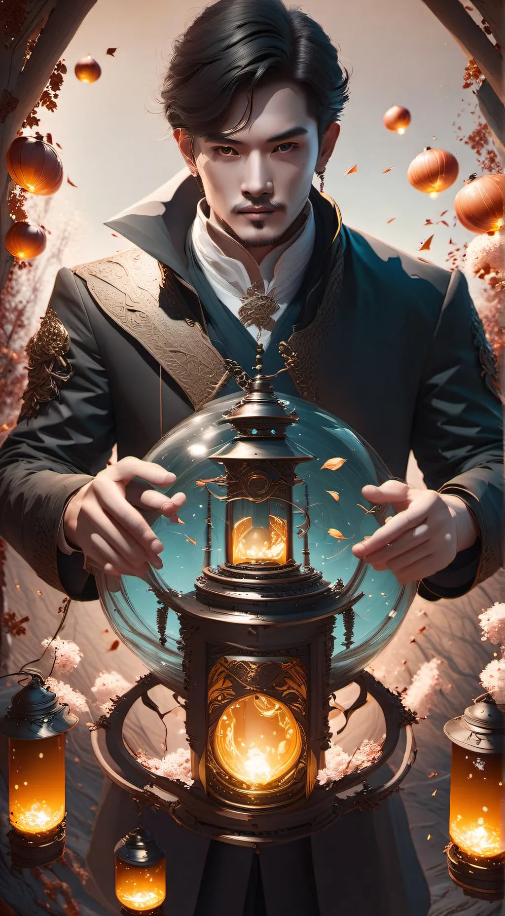 ai character: Lantern background