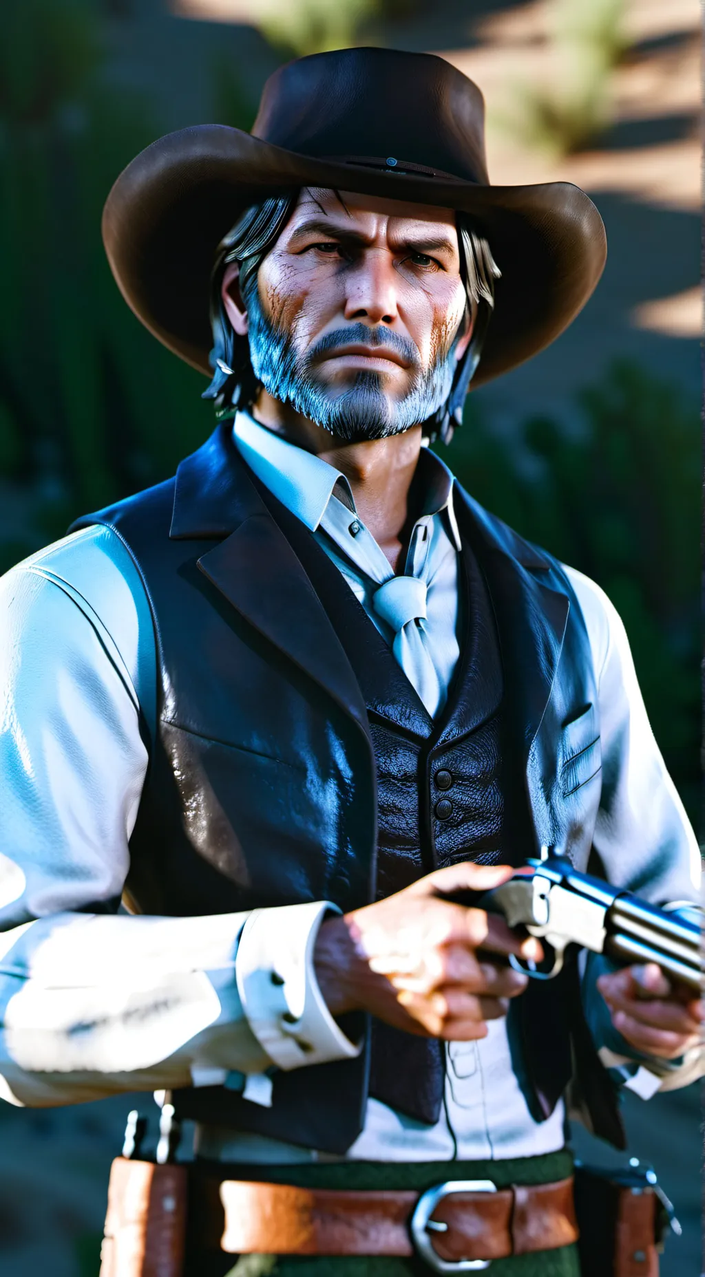 ai character: John Marston  background