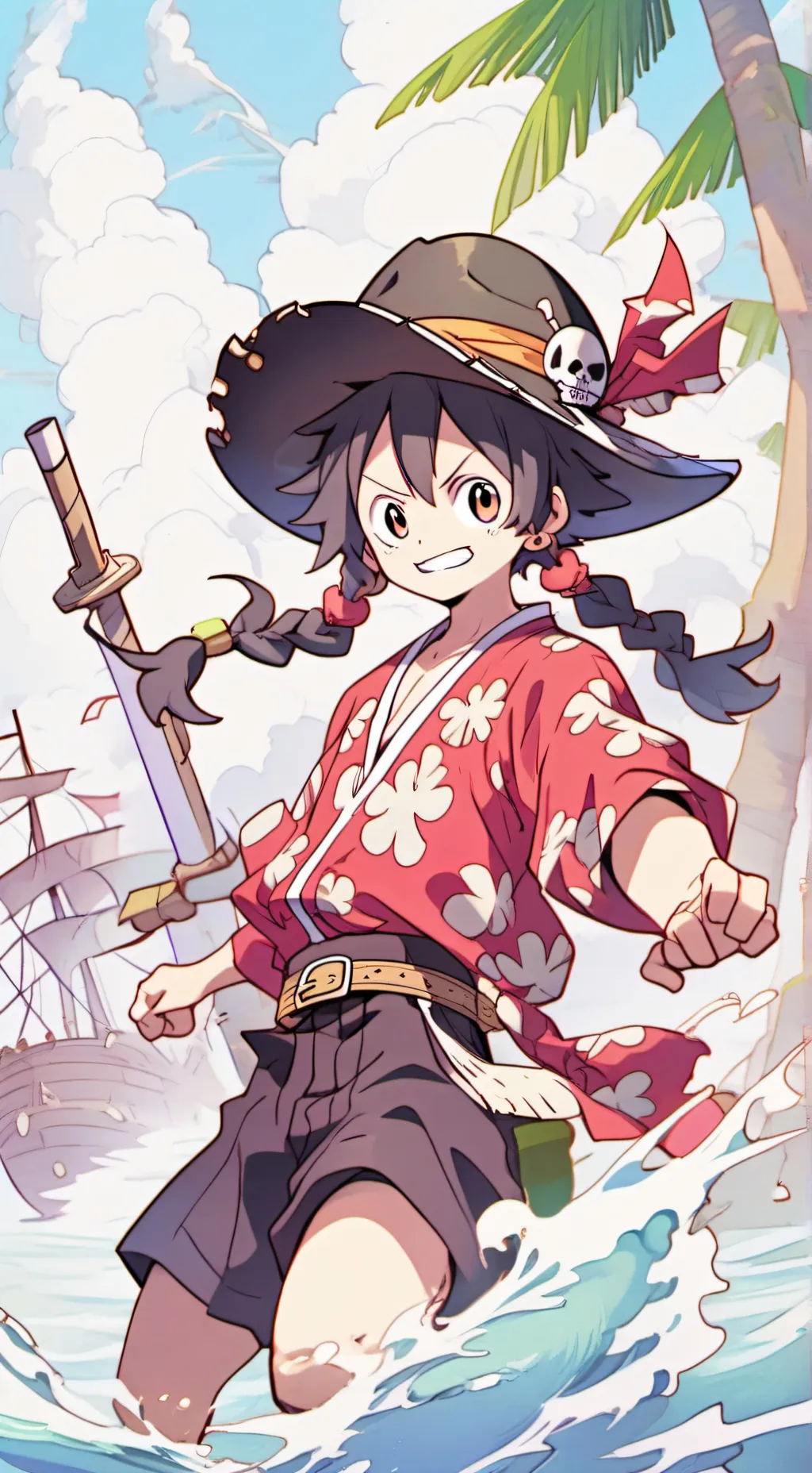 ai character: one pice  background