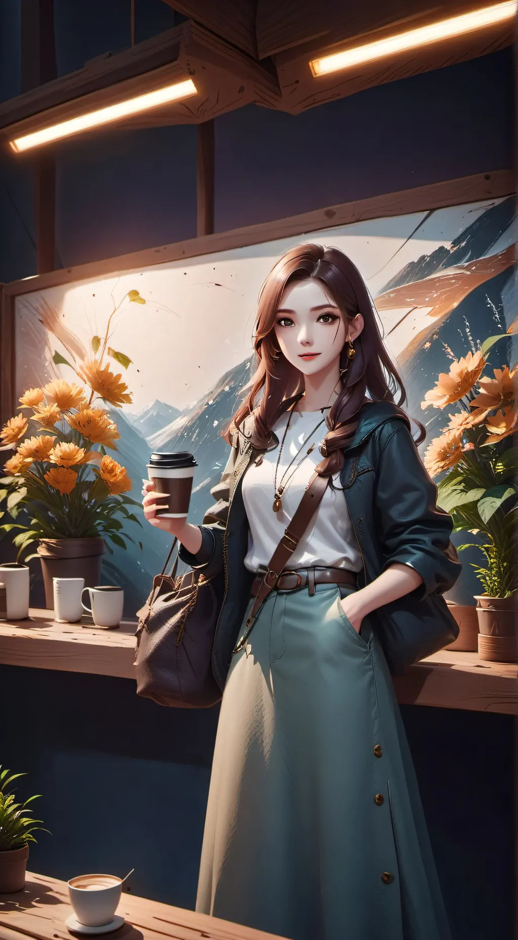 ai character: The Enigmatic Eco-Artist background