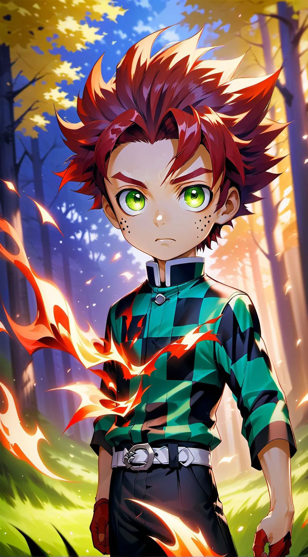 ai character: Tanjiro Kamado  background