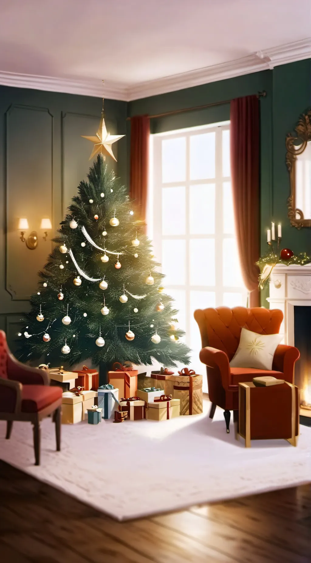 ai character: MHA Christmas background