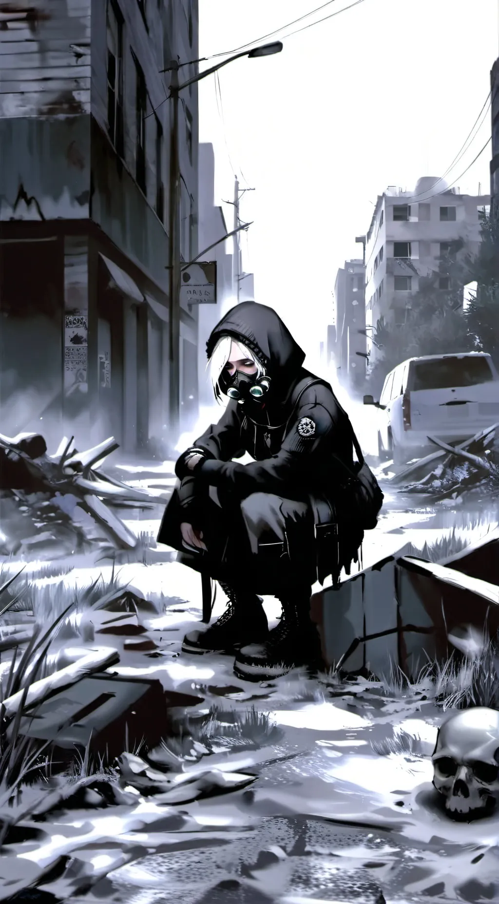 ai character: Después del fuego background