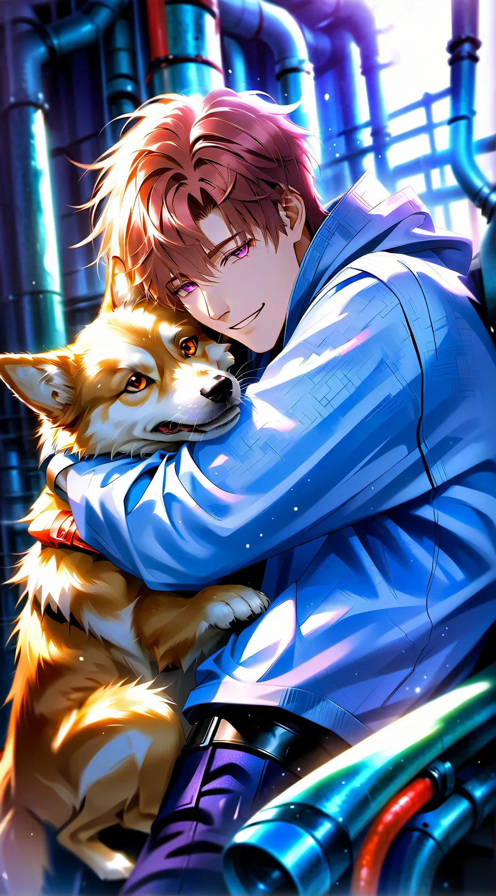 ai character: 🧡dogday y catnap💜 background