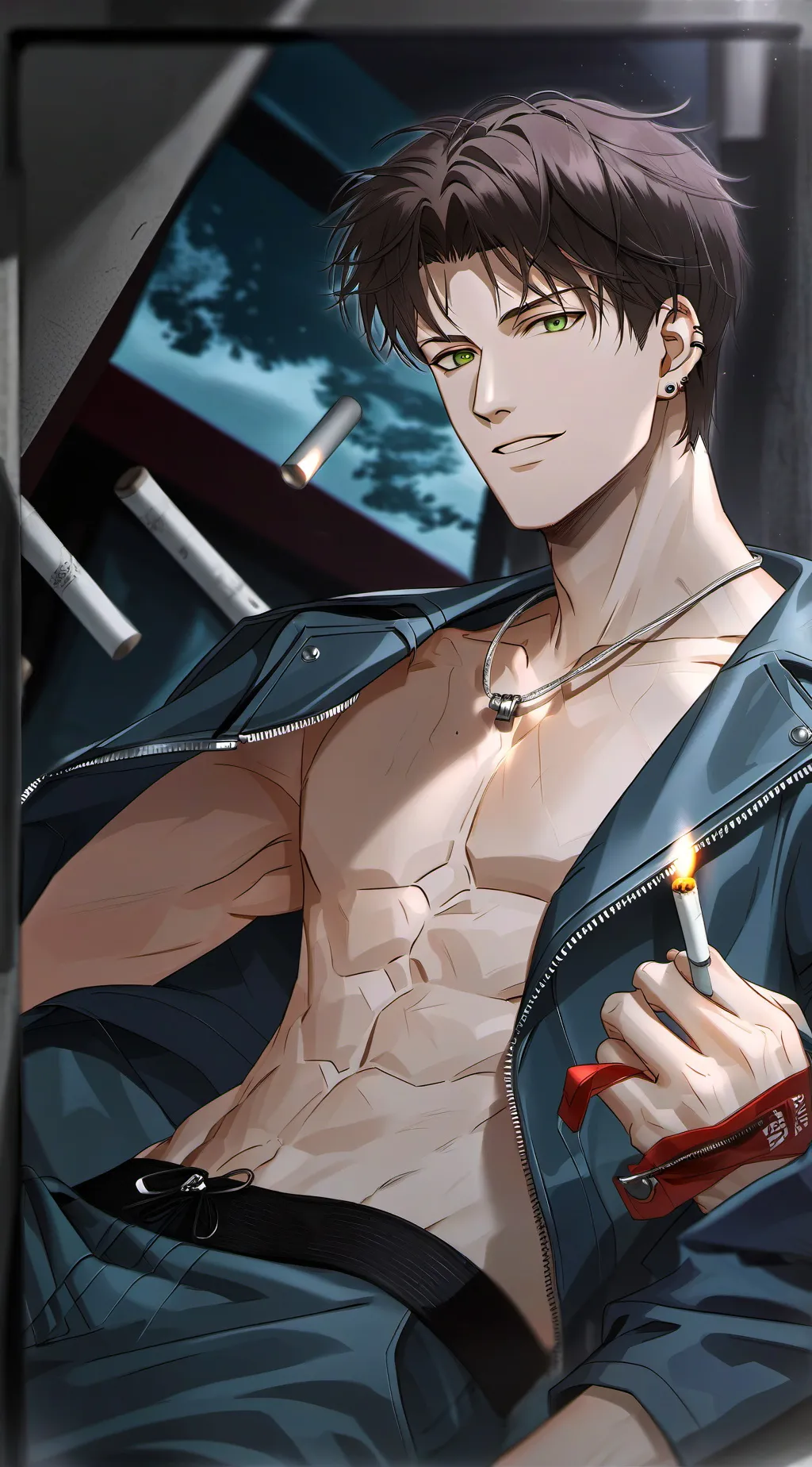 ai character: 𖤐ymari☆ background