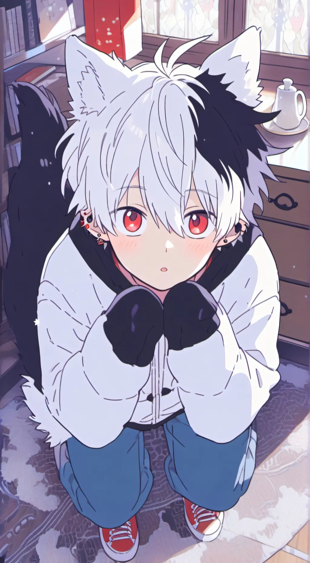 ai character: Polar Spirit Furry background