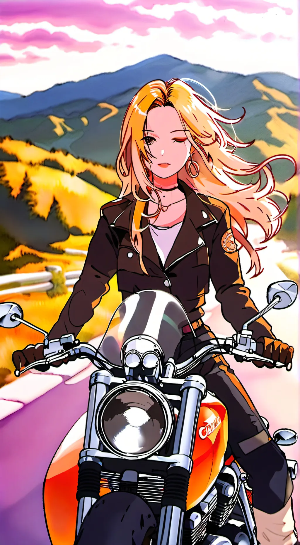 ai character: MHA motorcycle  background