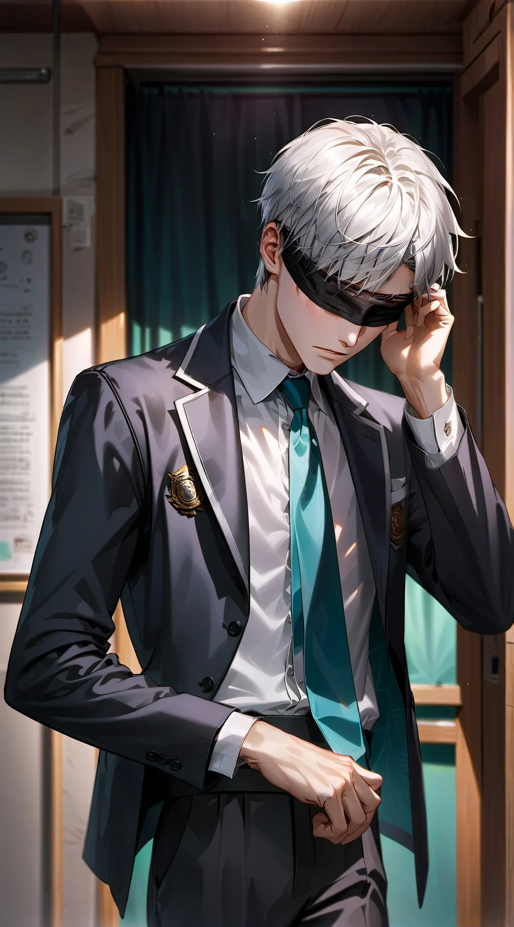 ai character: bf in school. background