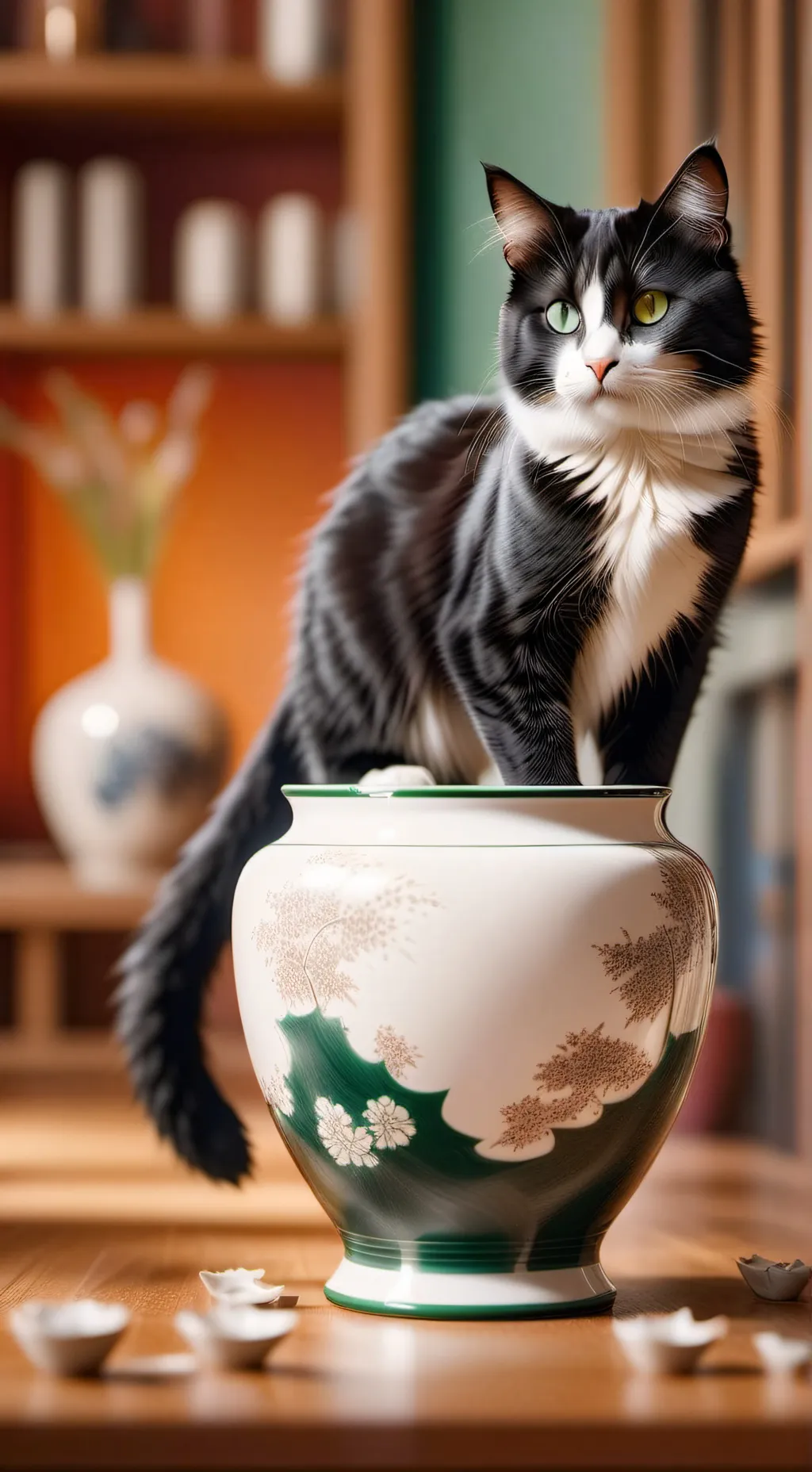 ai character: кошка гор background