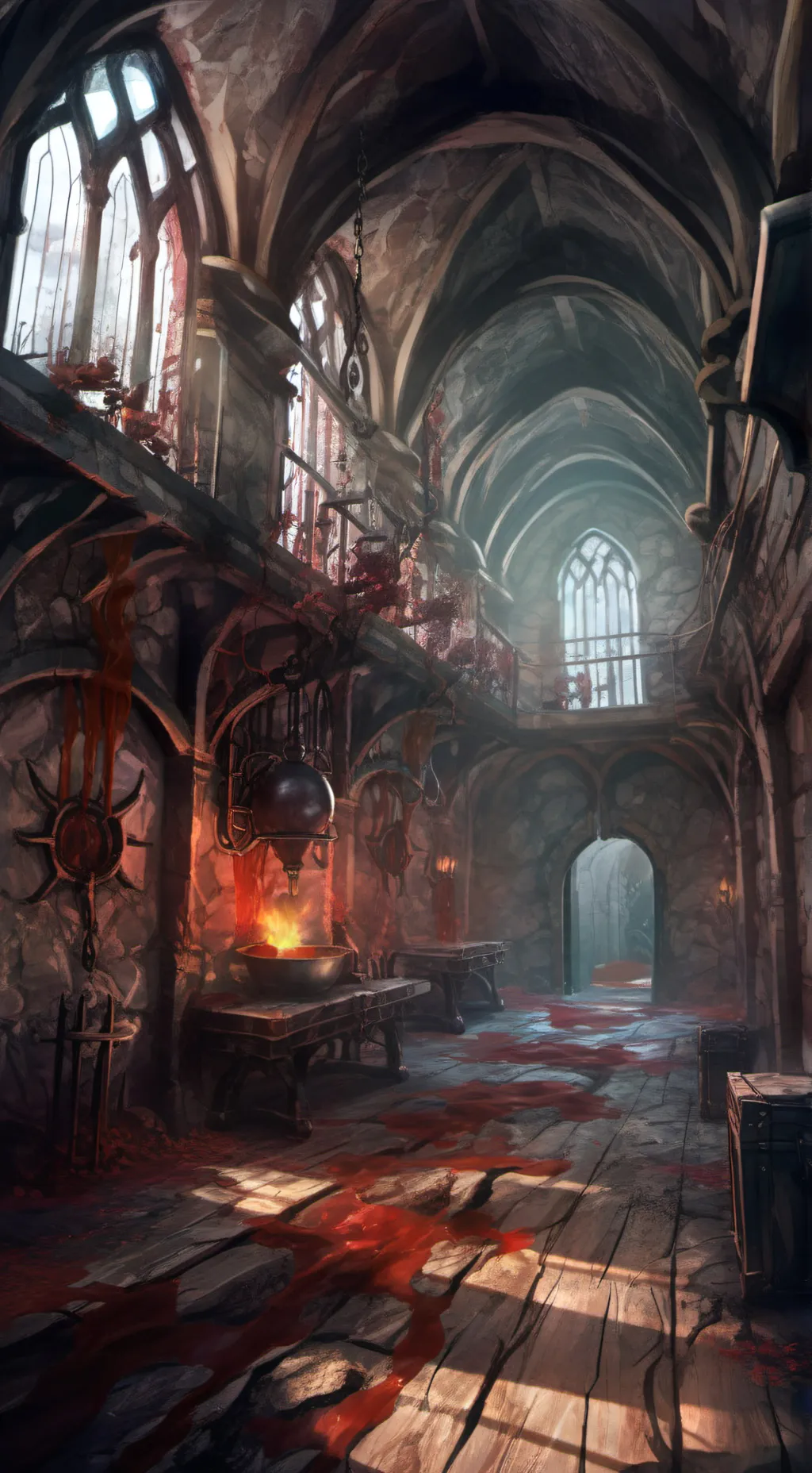 ai character: Fallen Laboratory background