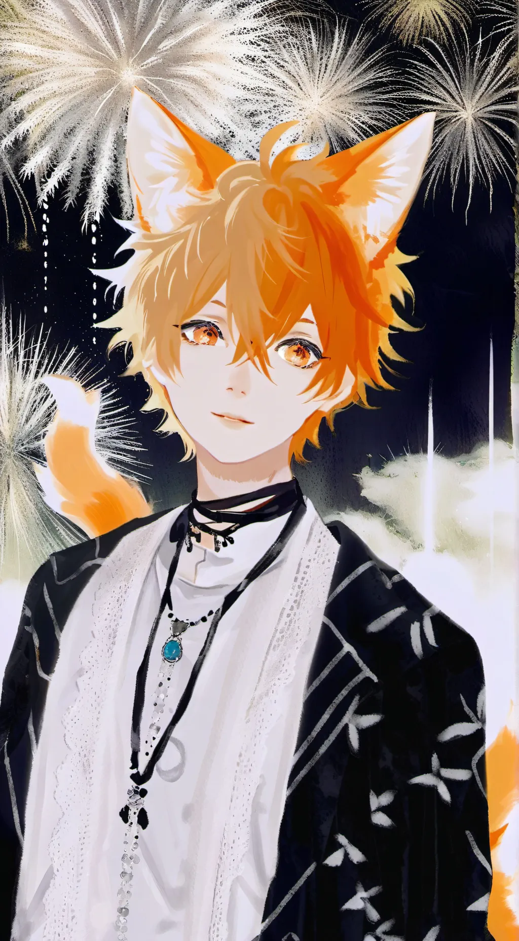 ai character: OriGold the Cat Spirit background