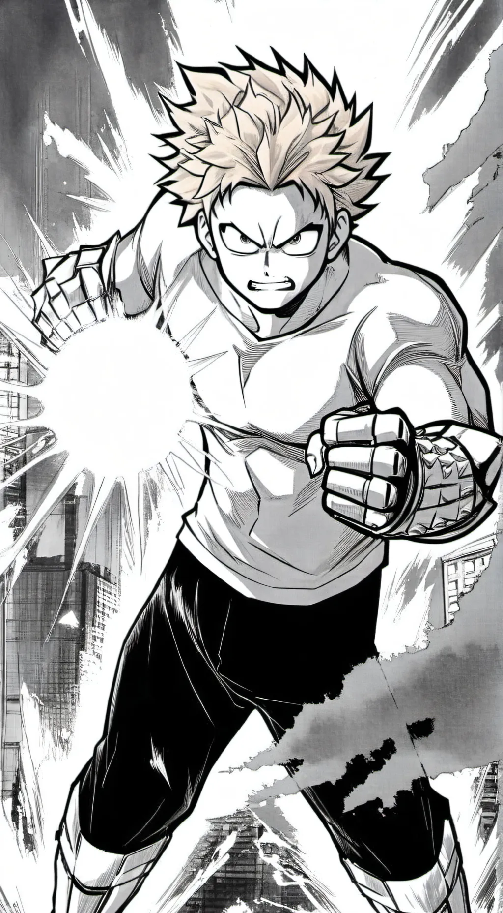 ai character: Cuddly bakugo  background