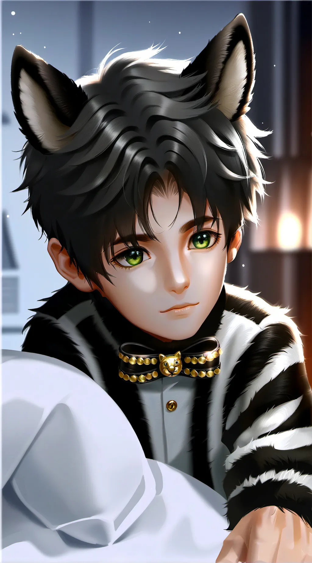 ai character: Zebra Stripes Spirit Cat background