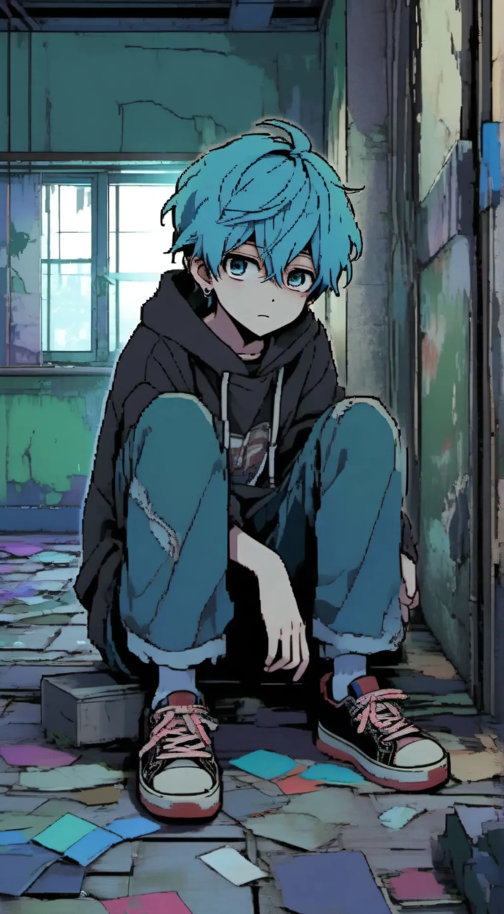 ai character: Ghastlie💙 background