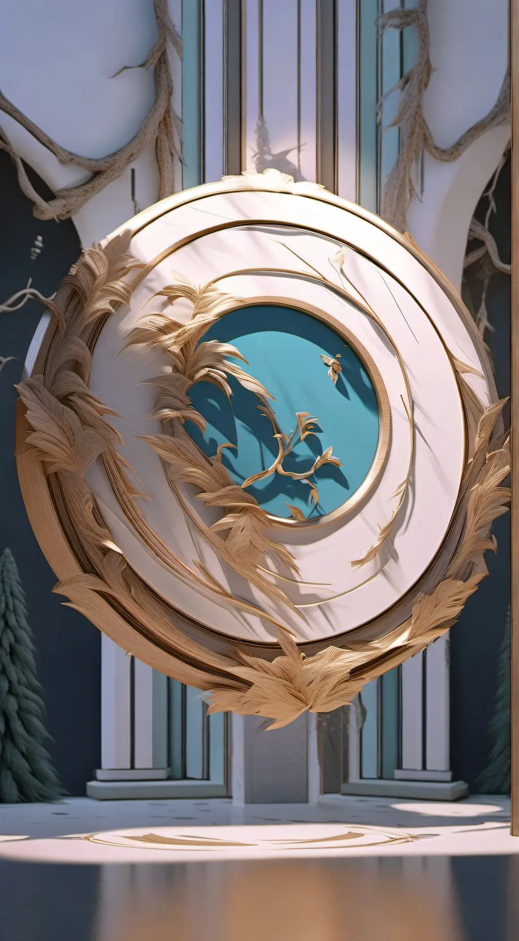 ai character: circle dot heart background