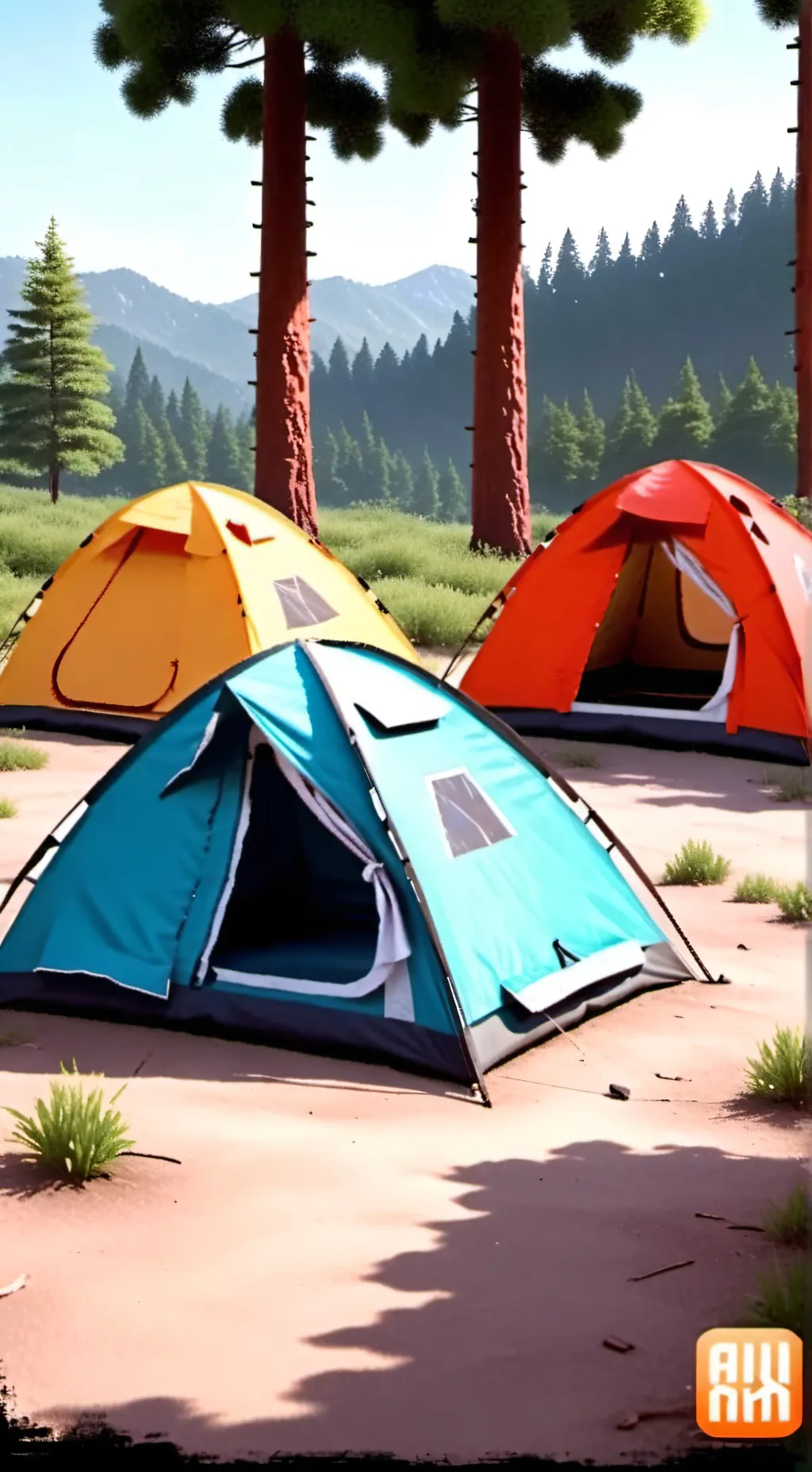 ai character: Mega sports camp background