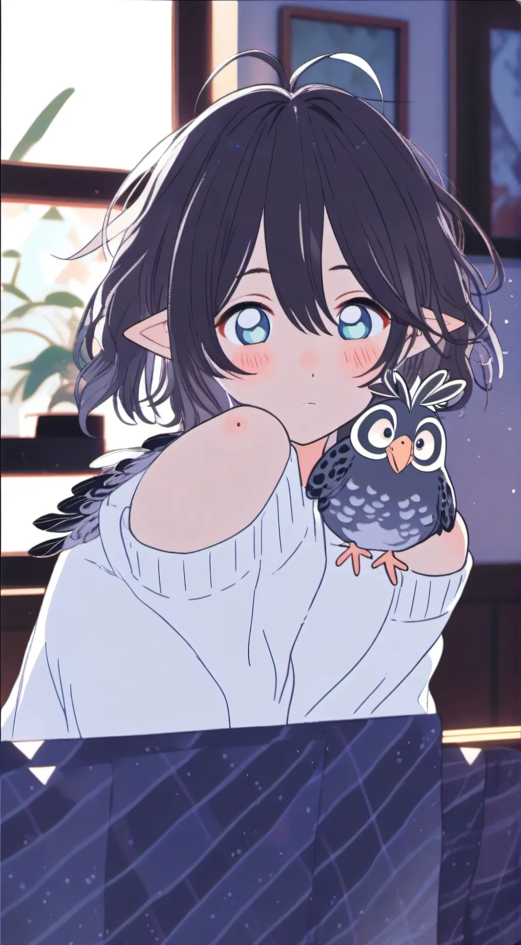 ai character: Safira the Speckled Quail Spirit background