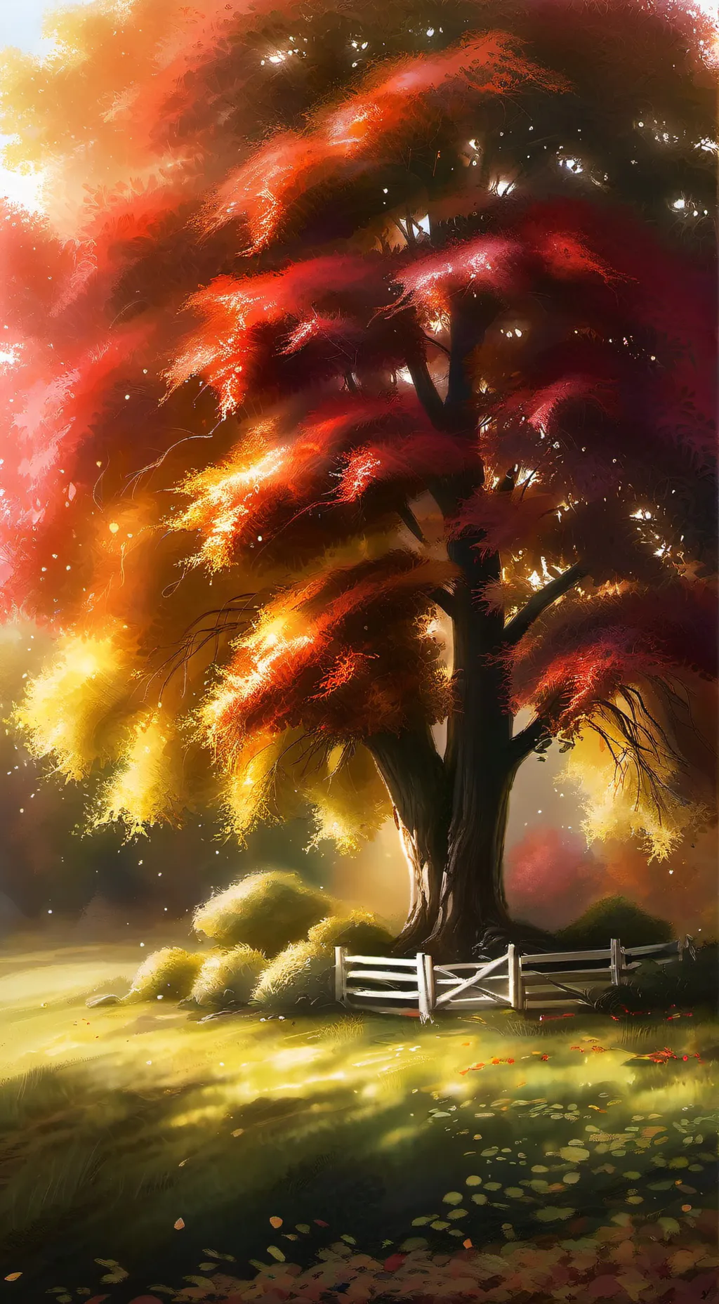 ai character: The Autumn Girl background