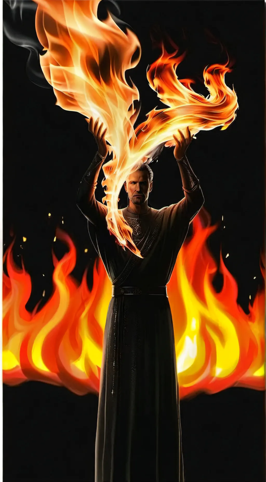 ai character: огонь background