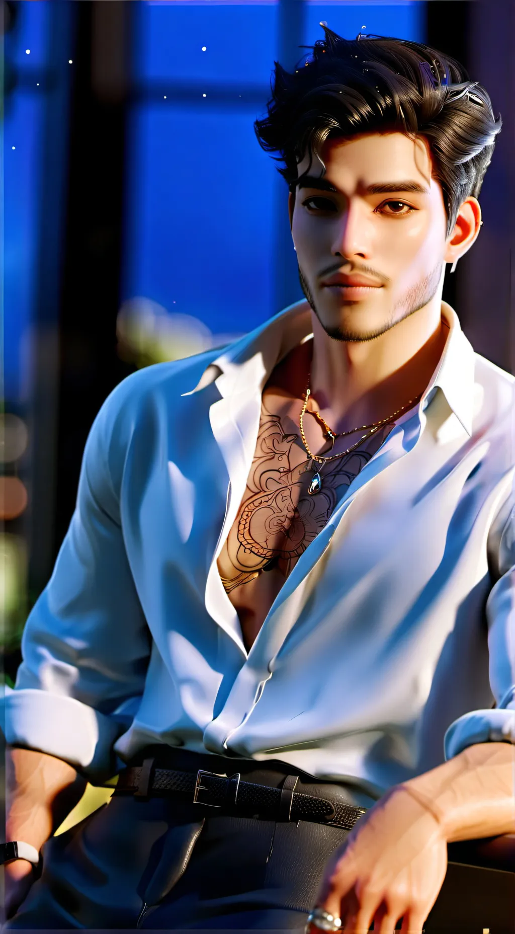 ai character: Alexih Handsom  background