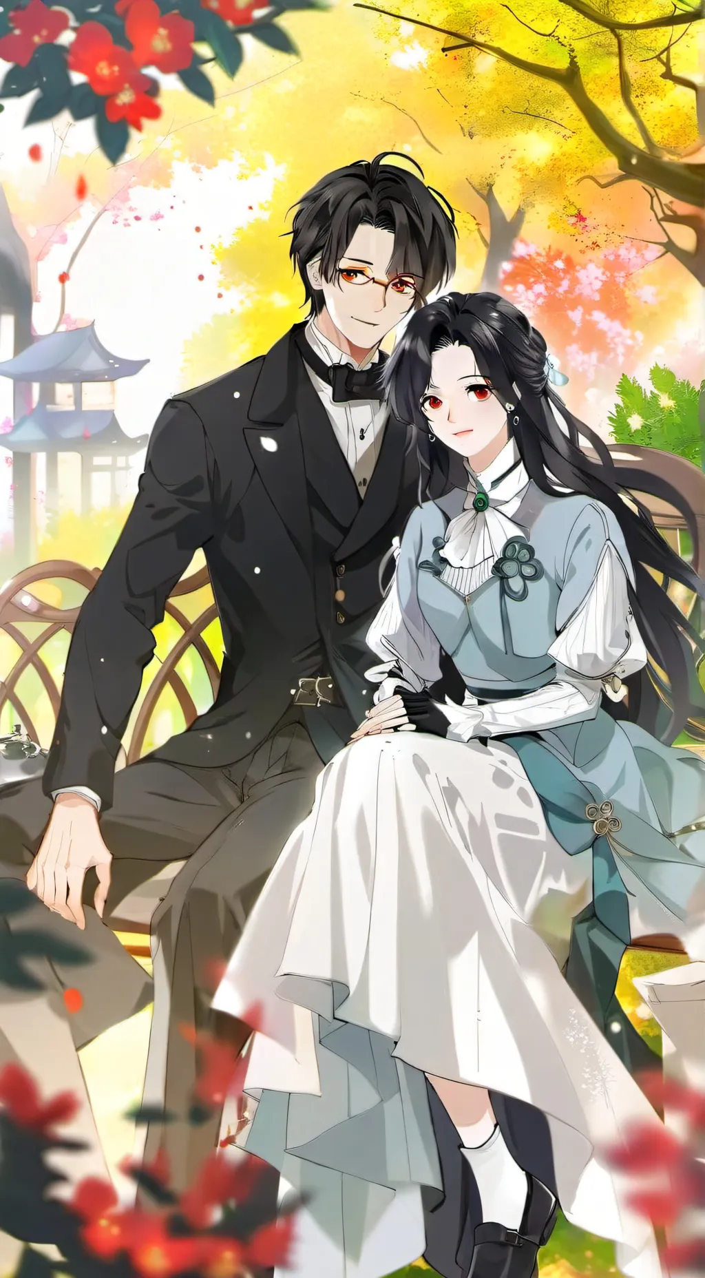 ai character: Elara & Orion background