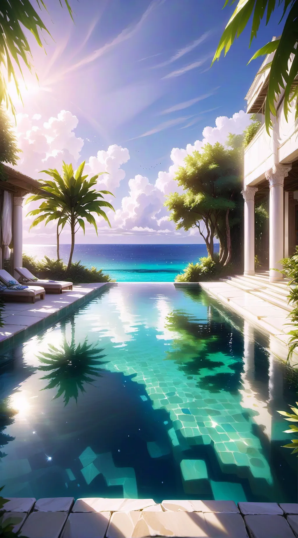 ai character: poolparty🎀🎀🎀 background