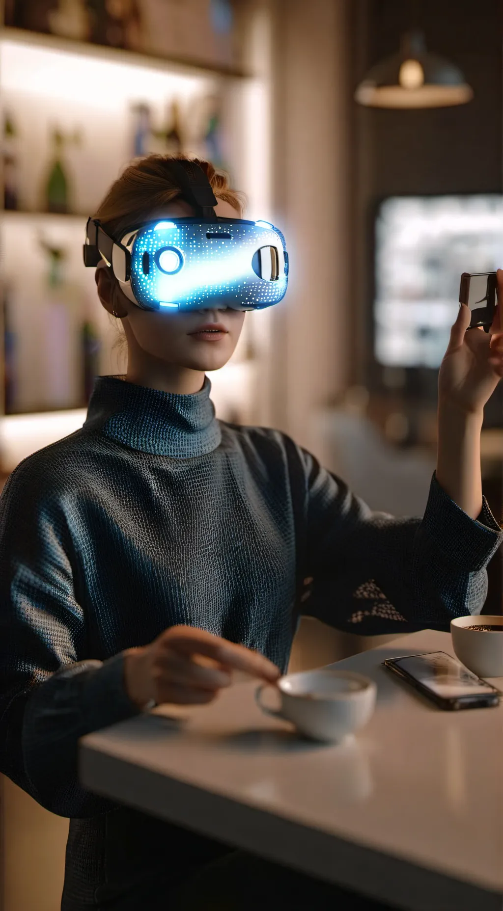 ai character: The Virtual Reality Vortex Voyager background