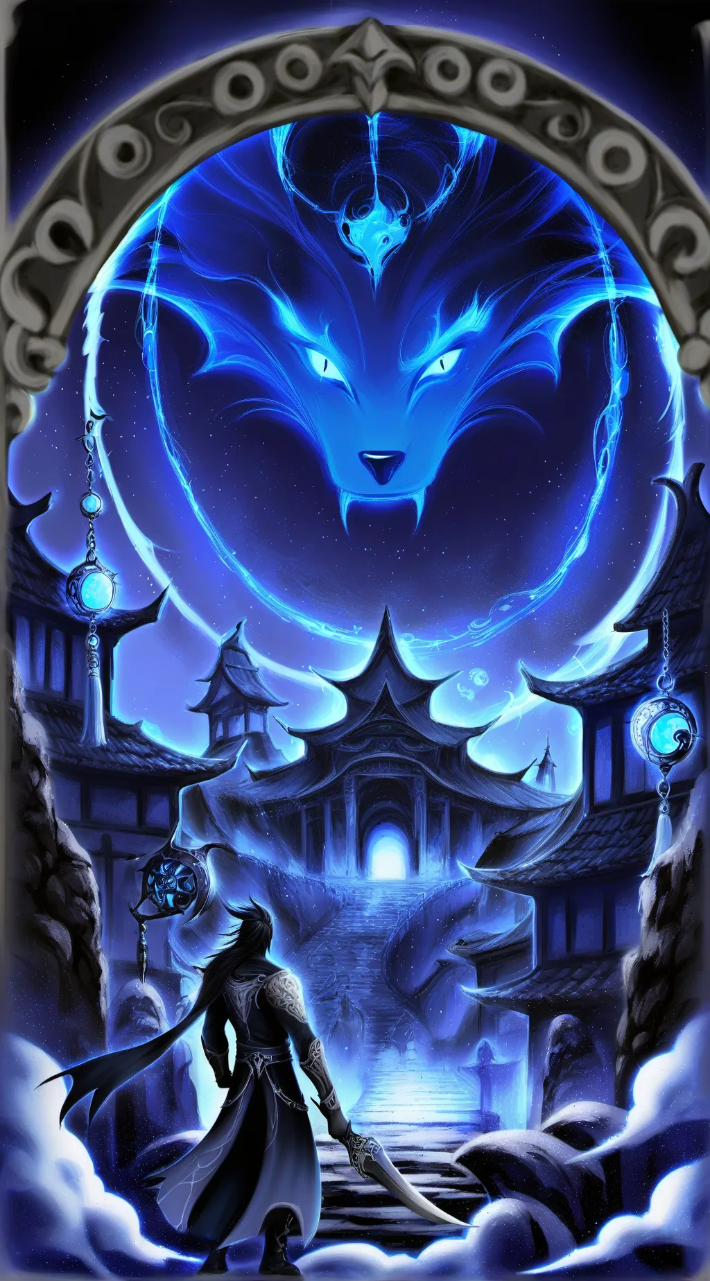 ai character: cat magic  background