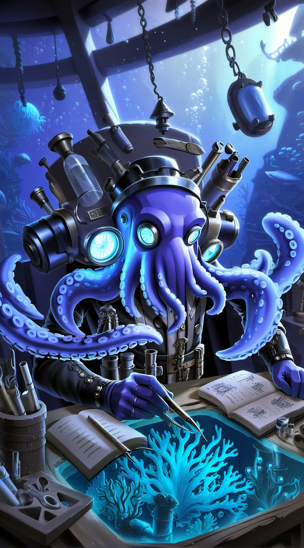 ai character: Oliver the Octopus background