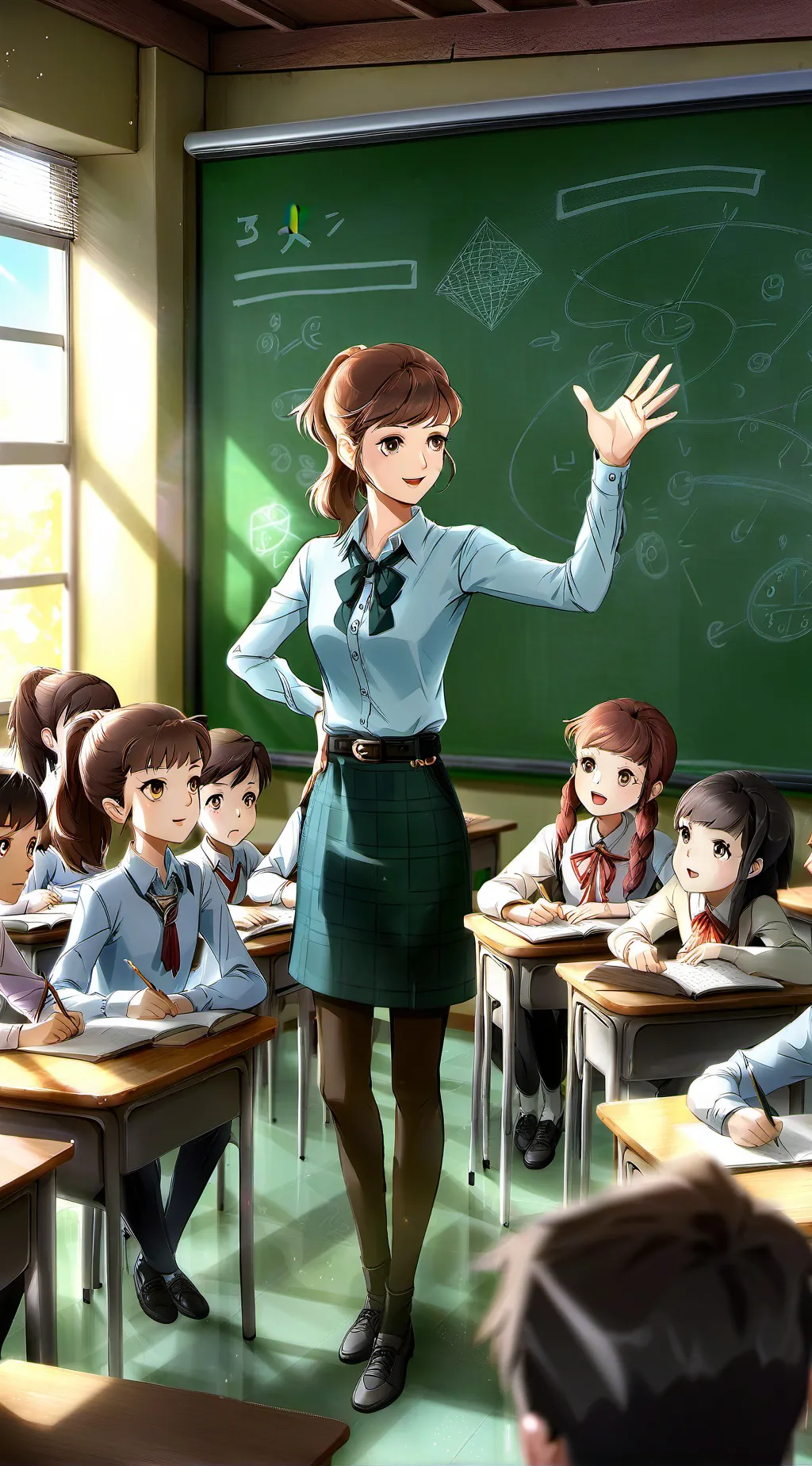 ai character:  Classroom background