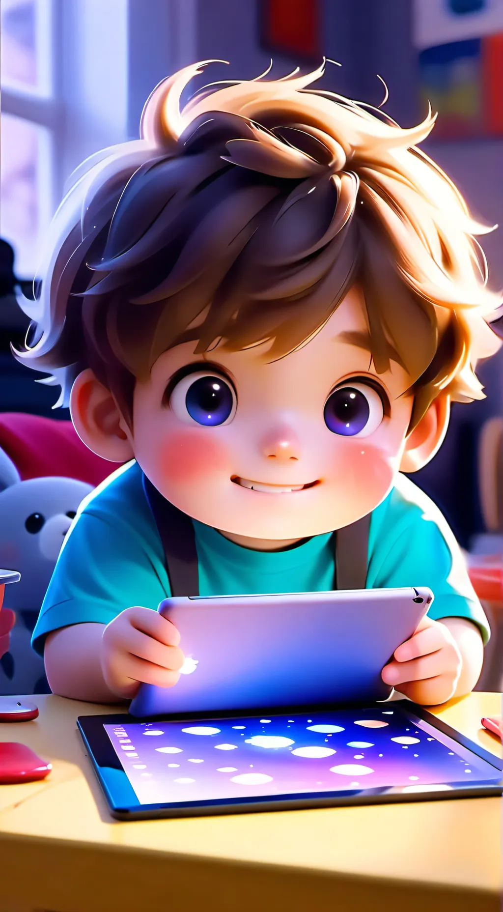 ai character: iPad kid background